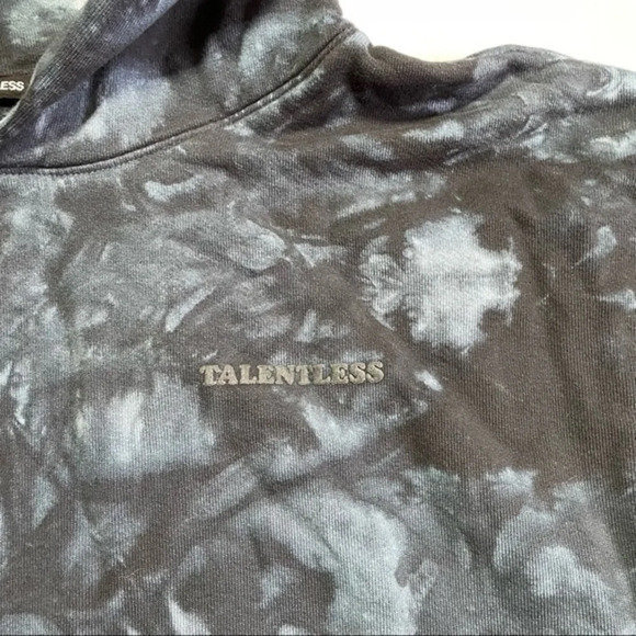 Talentless Mens Premium Hooded Sweatshirt Black Tie Dye - Picture 5 of 8